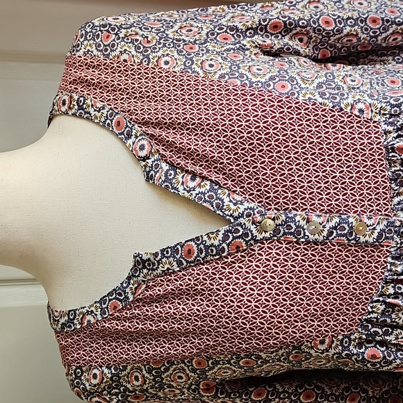 Easel Bohemian Mixed Print Top - Picture 3 of 5